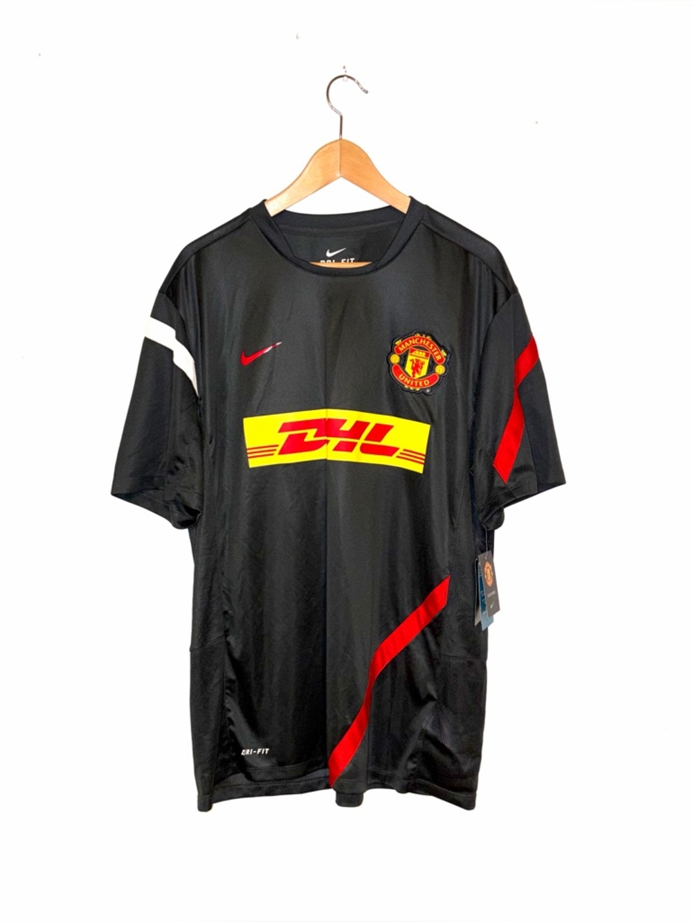 Nike Black Manchester United Training Jersey with Red and Yellow Accents
